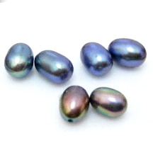 Black 4.5-5.5mm Half Drilled Drop Pair